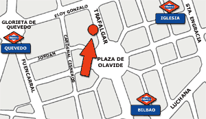 Map of location of the Trafalgar office